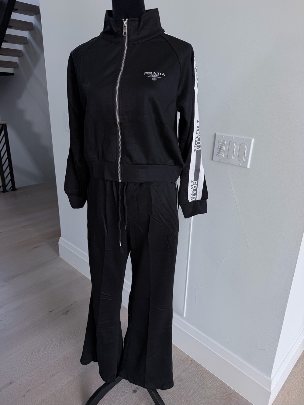 Black Women's Track Jacket & Pants Matching Set size S